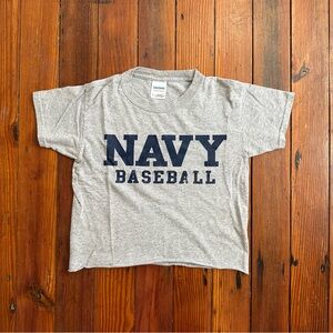 Vintage 2000s Gildan Heavy Blend Navy Baseball baby tee XS or XXS